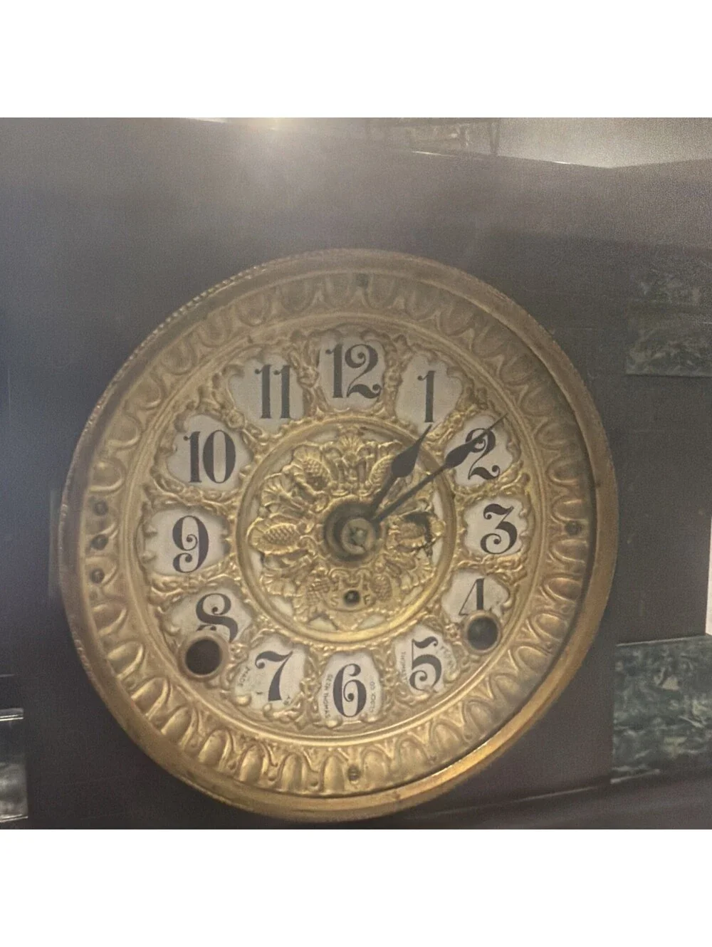 Seth Thomas Mantle Clock Piller Antique Vintage Shelf Clock With Key Untested